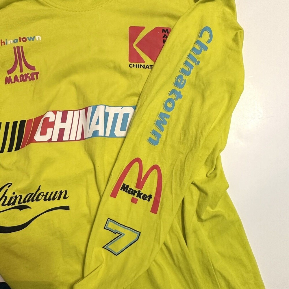 Chinatown Market NASCAR Long Sleeve Yellow Racing T-Shirt  Mens Size Large - Picture 5 of 12